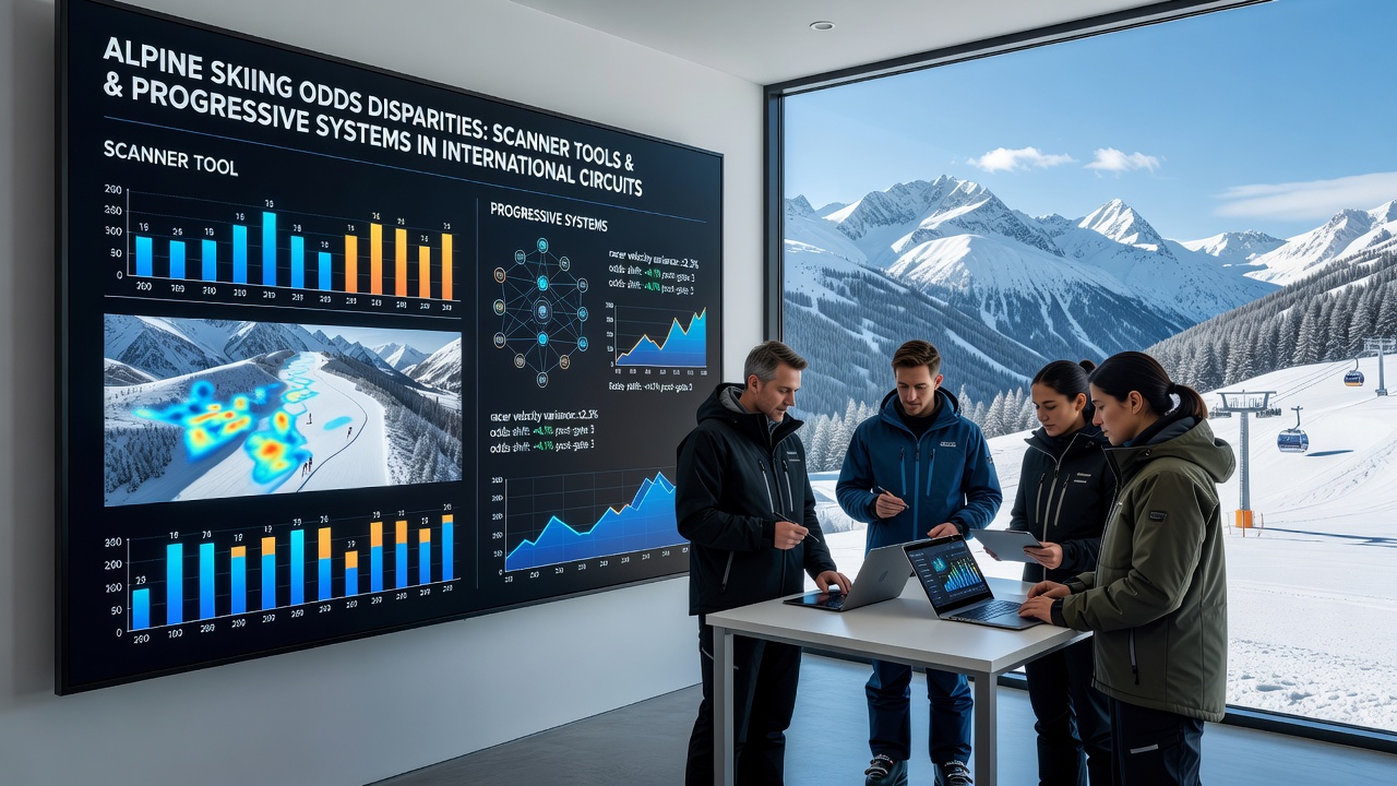 Scanner interface displaying alpine skiing live odds comparison across international bookmakers