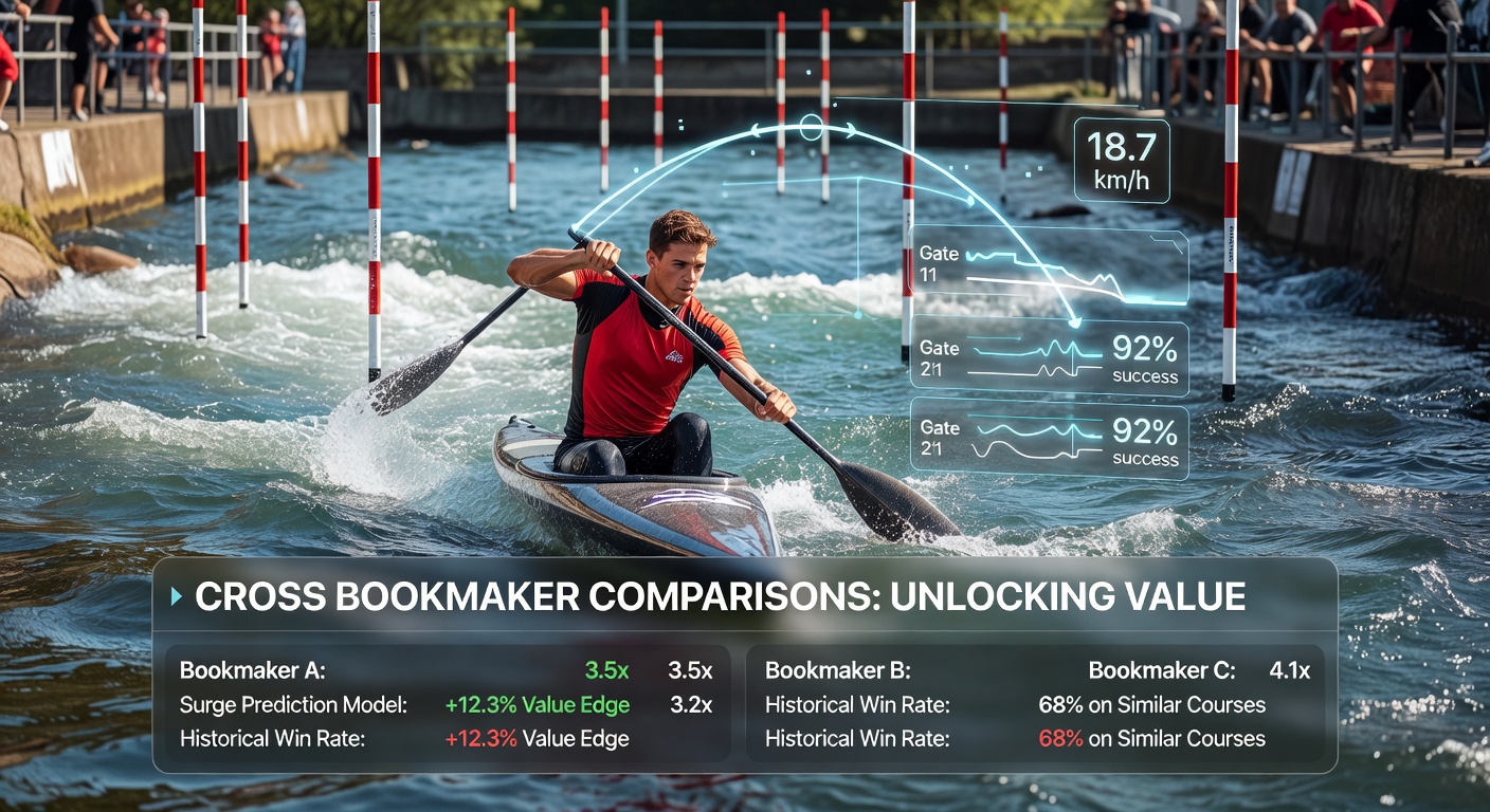 Split-time data screens used by analysts to compare canoe slalom gate sequences across World Cup events