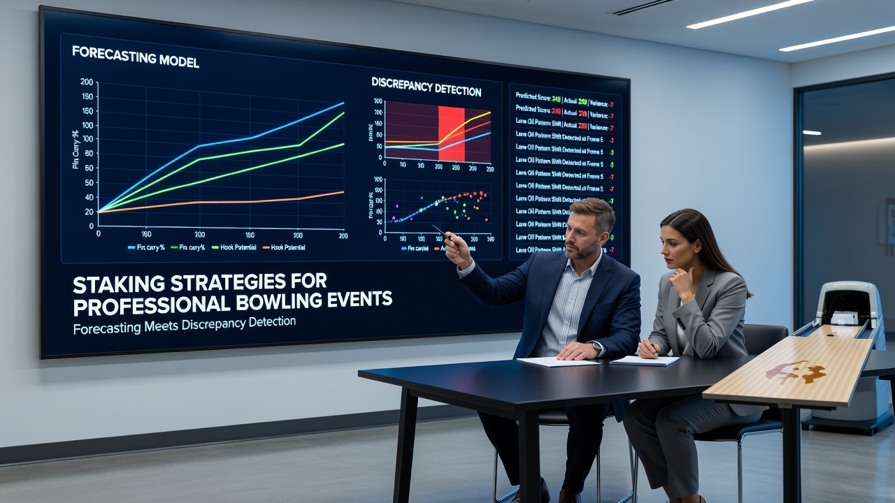 Bowling tournament scoring system with discrepancy alerts and staking calculator interface