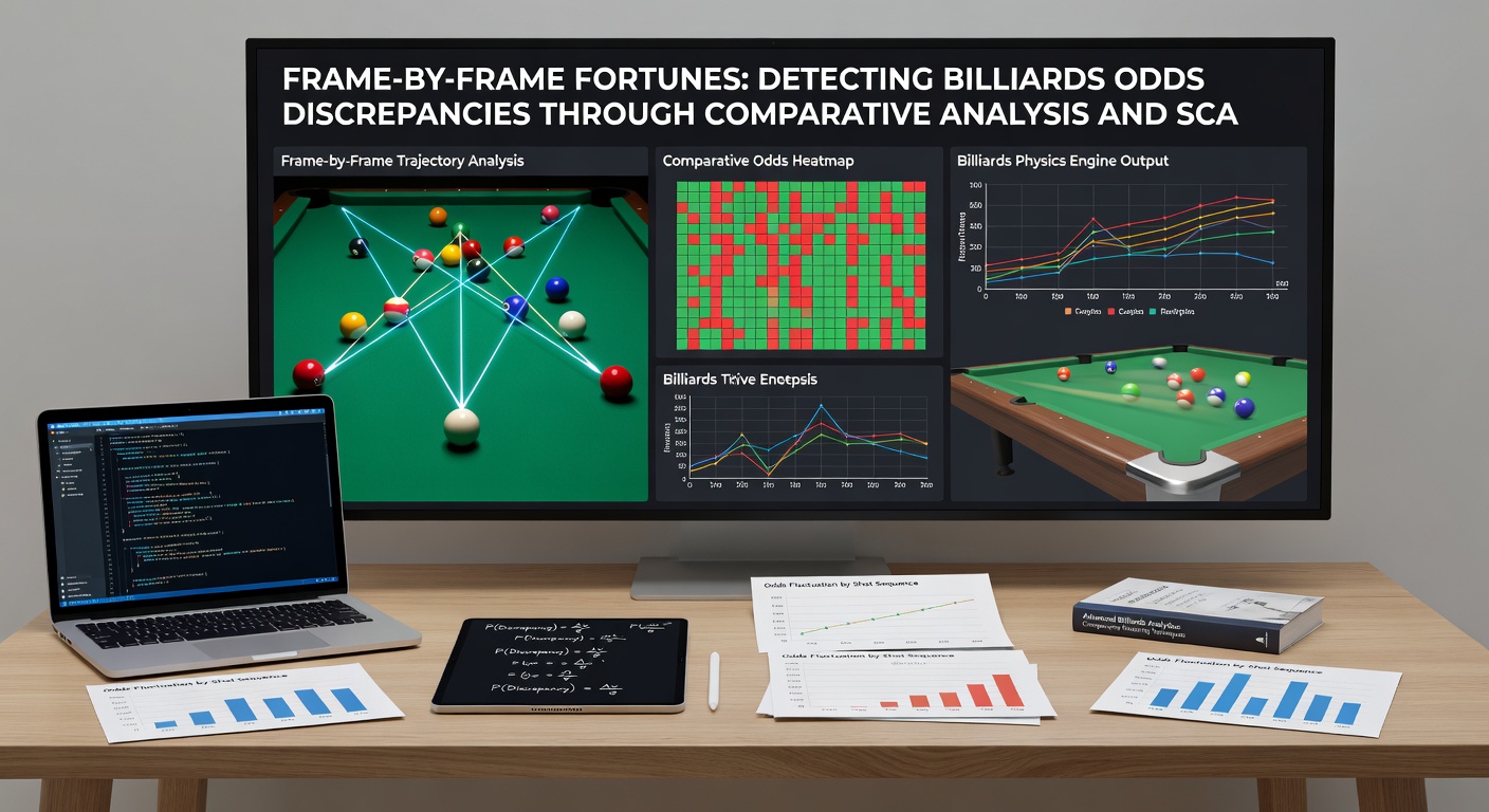 Digital dashboard displaying live billiards odds from multiple bookmakers, highlighting a red-flagged arbitrage opportunity in a snooker frame