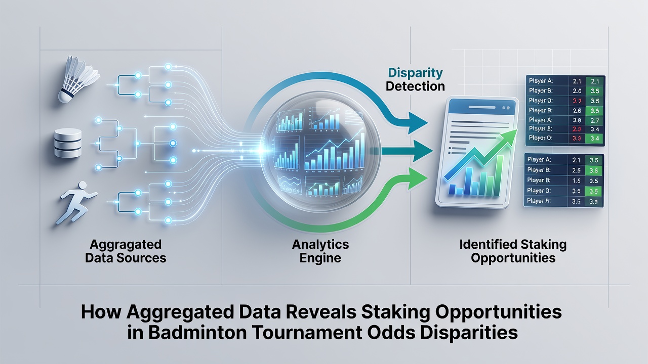 Close-up of badminton shuttlecock and racket with data charts showing odds comparisons