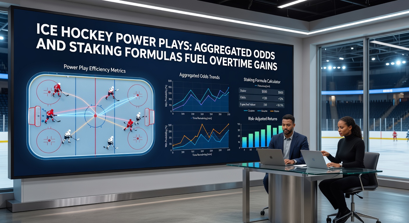 Close-up of ice hockey betting odds screen showing power play lines from multiple bookmakers during overtime buildup