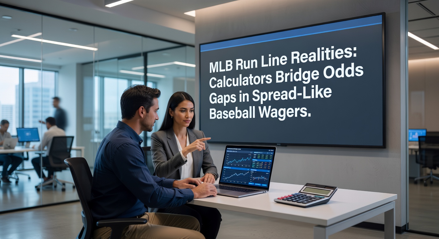 Screenshot of a run line calculator interface analyzing odds gaps for an MLB game, displaying probability breakdowns and value indicators