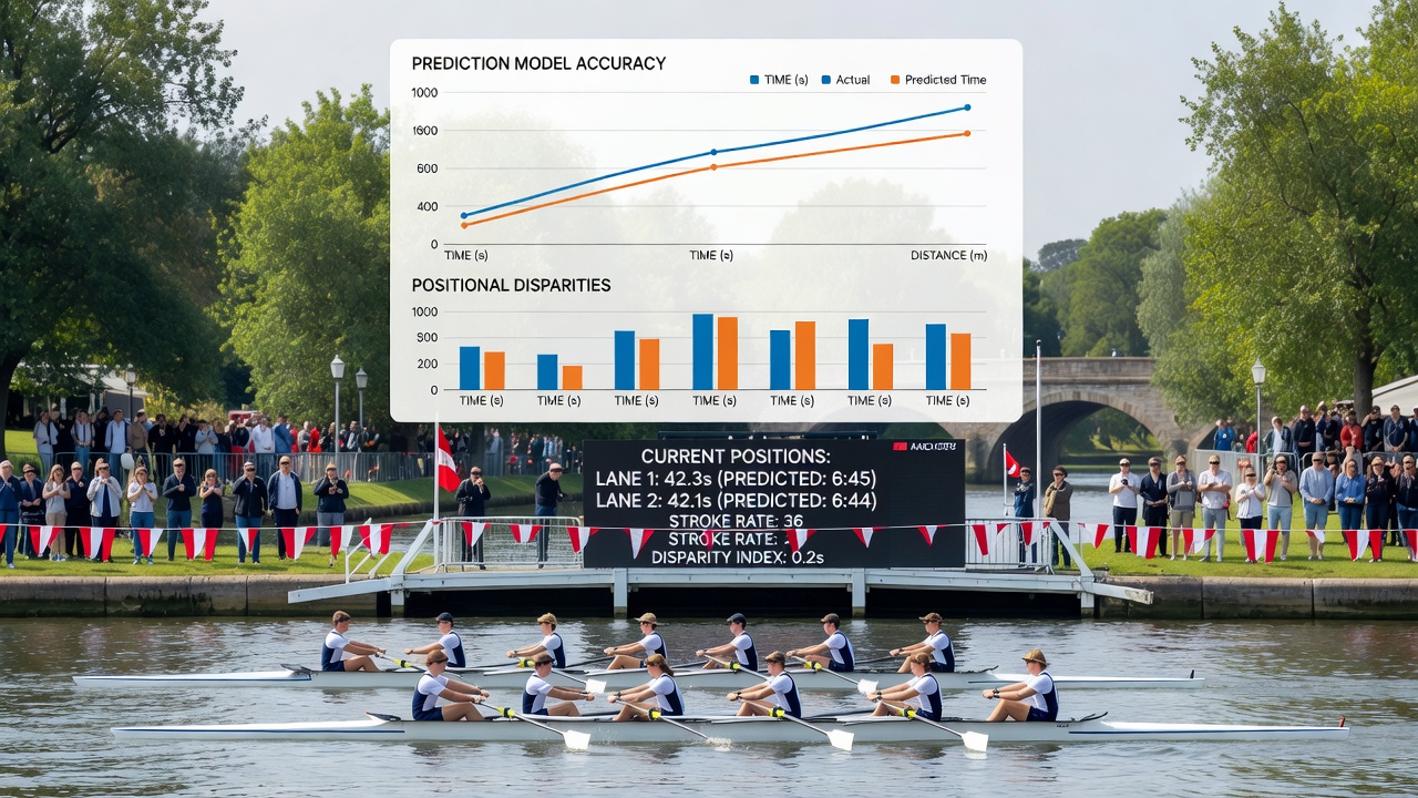 Coaches reviewing performance data on tablets beside the regatta course